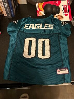 NFL Philadelphia Eagles Small Pet Jersey Teal with White #00
